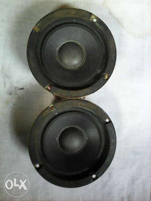 Two Round Black Coaxial Speakers