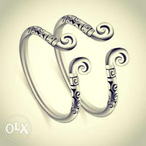 925 german silver plated adjustable couple ring