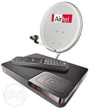 Airtel digital TV dish antenna SD Box with Remote