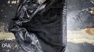Black Leather Zip Up Jacket