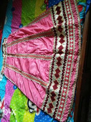 Chania and dupatta with beads work looking heavy