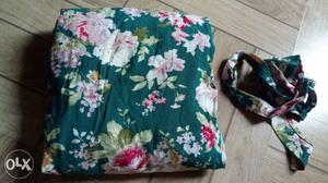 Green And Pink Floral Dress With Belt
