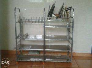 Kitchen rack having four shelves. space to keep