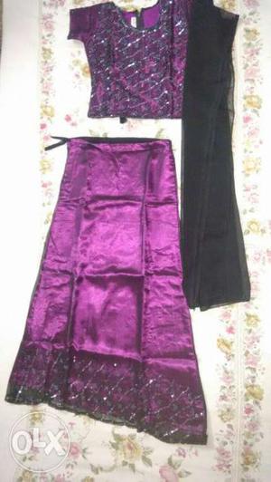 Purple And Black Traditional Dress