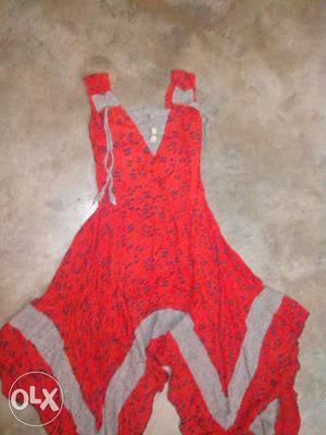 Red And White Sleeveless Mini Dress