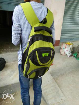 Yellow Green And Black Backpack