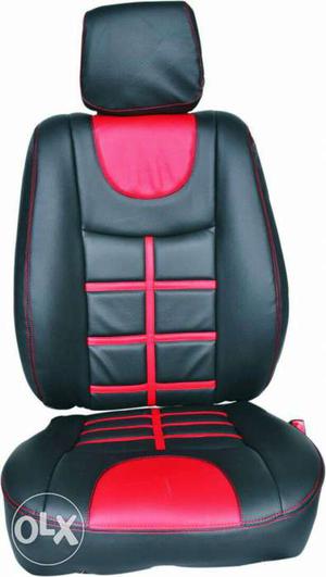 Baby's Black And Red Leather Car Booster Seat