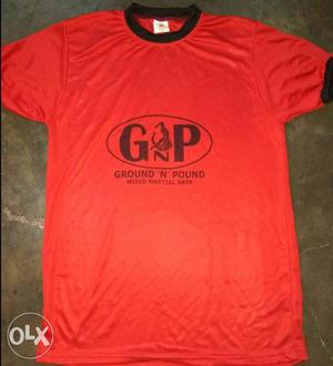 Black And Red G&P Printed Synthetic Tshirt...