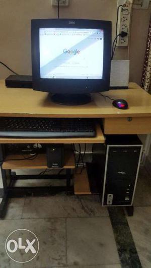 Black Computer Set With Computer Table