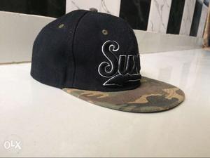 Black,brown, And Gray Camouflage Cap