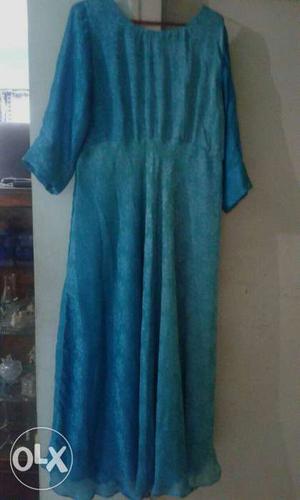 Blue 3/4 Sleeved Dress