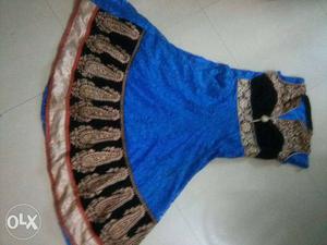 Blue And Black Sari