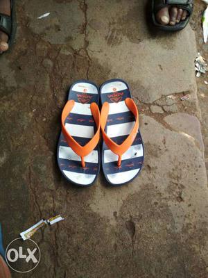 Blue-orange-white Flipflops