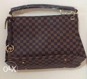 Damier Ebene Louis Vuitton Leather Shoulder Bag