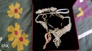 Diamond Embellished Necklace In Box