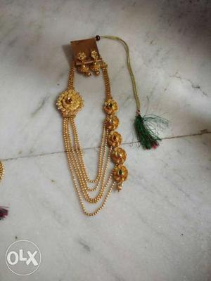 Gold plated 5-layer Necklace And Earirngs