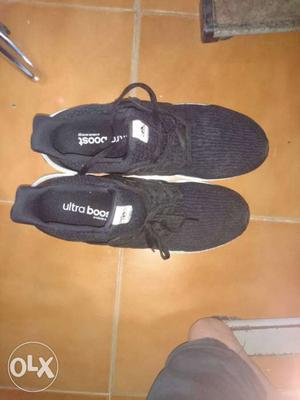 Pair Of Black Ultra Boost Shoes