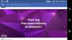 Pure Veg Free Home Delivery Screenshot