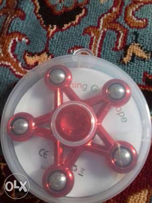 Red 5-winged Star Designed Hand Spinner In Box