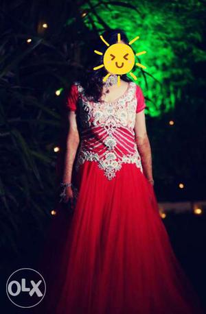 Red evening heavy gown