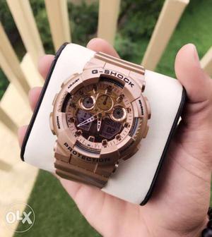 Rose Gold-color Casio G-shock Digital Watch With Box