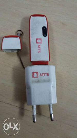 White And Red MTS Pen Drive With Adapter