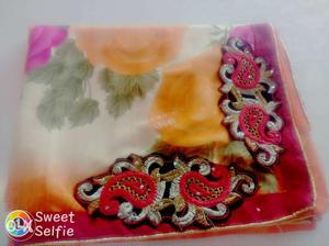 White,yellow,red And Pink Floral Handkerchief