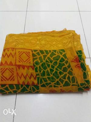 Yellow,green And Red Textile