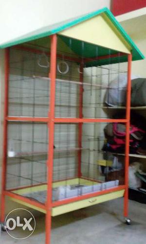 Imported hut cage for small birds.