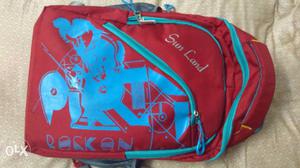 Red, Teal, And Blue Backpack