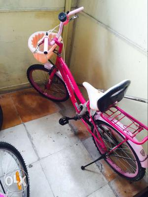 Toddler's Pink, White And Black Bicycle