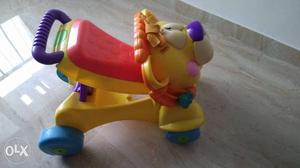 Toddler's Yellow, Red, And Blue Ride-on Lion