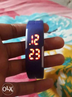 White And Blue Digital Watch