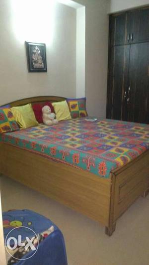 1.5yrs solid teak wood 6×6 bed with lots of storage space.