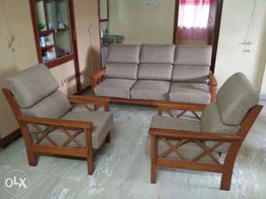 2 year old wooden sofa in good condition.