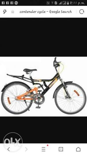 Black And Orange Full-suspension Bicycle