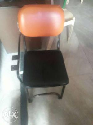 Black And Orange Leather Padded Chair