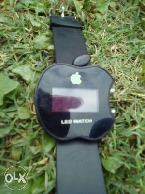 Black LED Watch With Black Plastic Strap