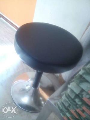 Black Leather Stool Seat