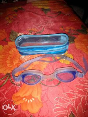 Blue And Gray Swimming Goggles