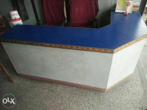 Blue and grey design counter for shop