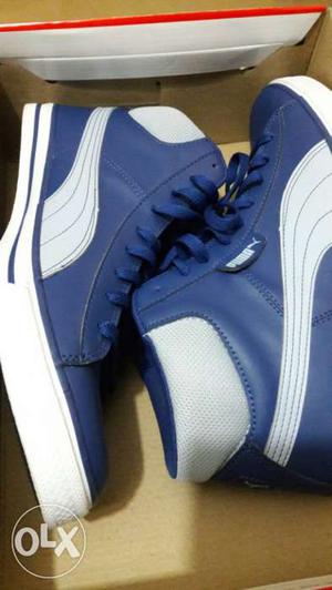 Blue-and-white Puma High Tops Sneakers In Box