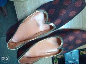 Brown And Red Jutty Shoes