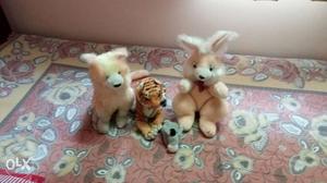 Dog, Tiger And Rabbit Plush Toys