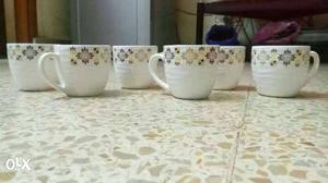 Floral design six tea cups