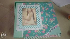 Girl Photo With Teal Floral Photo Slam Book(New)