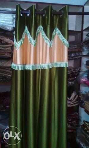Green And Pink Window Curtain