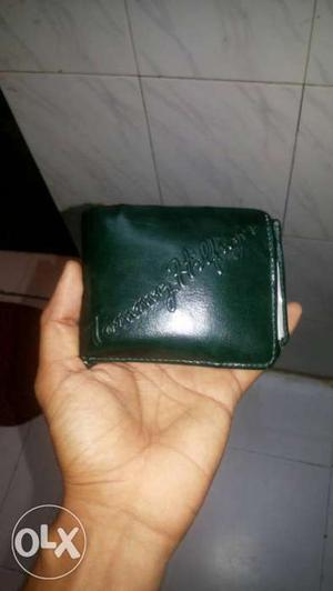 Green Leather Bi-fold Wallet