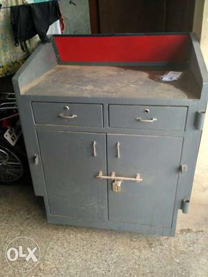 Grey Metal Cabinet With Drawers Chest