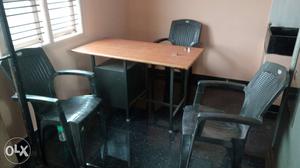 Office table with 2 draw and 3 chair
